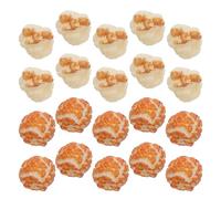 SOESFOUFU 20pcs Popcorn Ornament Miniature Festival Decor Small Charms for Keychain Vivid Playful Pvc Realistic Popcorn Shape Decorations for Outdoor Photo Props and Micro Landscape