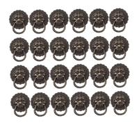SOESFOUFU 24pcs Antique Lion Head Cabinet Knobs Zinc Alloy Wine Box Pull Handles Bronze Vintage Style Drawer Hardware for Dresser Armoire Restoration