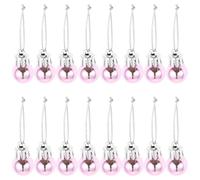 SOESFOUFU 24pcs Pink Christmas Hanging Ornaments Miniature Plastic Balls Lightweight Decorations for Hanging from Ceilings to Create Festive Christmas Atmosphere