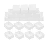 SOESFOUFU 24pcs Plastic Empty Watercolor Half Pans for DIY Paint Palette Creation, White Abs Paint Storage Box with Color Mixing Feature, for Artists and Students Painting Projects