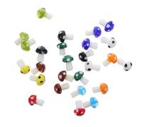 SOESFOUFU 25pcs Mushroom-shaped Glass Charms DIY Easy Connection Appearance Mixed Color Decorative Pendants for Key Chains and Earrings Random Color
