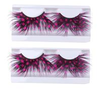 SOESFOUFU 2pairs False Eyelashes Natural Handmade Reusable Charming Extensional Eyelash for Makeup Party