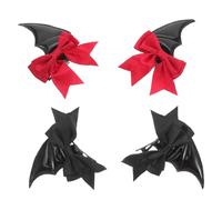 SOESFOUFU 2pairs Halloween Hair Clips Bow Hair Claw Clip Bat Claw Spooky Accessories for Demon Costume Cosplay and Halloween Bat Wings Charm