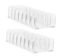 SOESFOUFU 2Pcs Acrylic Seven Grid Cosmetic Display Stand Transparent Makeup Organizer Holder for Eyeshadow Storage Desktop Countertop Use