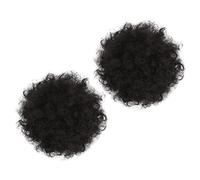 SOESFOUFU 2pcs Afro Puff Curly Hairpiece Drawstring Synthetic Messy Bun Hair Extensions for Women Heat Resistant Faux Hair Chignon for Party and Daily Wear