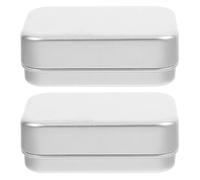 SOESFOUFU 2pcs Aluminium Soap Dish with Lid Portable Self Draining Rectangular Metal Soap Container Dual Layer Design for Bathroom and Camping
