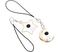 SOESFOUFU 2pcs Astronaut Phone Charm Pendant Keychain with Fine Workmanship, Portable Alloy and Plastic Material, Stylish Star and Moon Design, Mobile Phone Accessory for Everyday Use