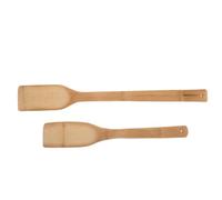 SOESFOUFU 2pcs Bamboo Flat Spatula Set with Long Handles, Lightweight and Safe Design Mixing Paddle for Baking Fillings and Fruit, for Small Batch Cooking and Jam Making