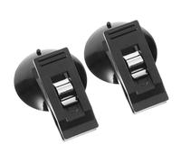 SOESFOUFU 2pcs Car Mounted Suction Cup Clip Holder for Cards and Tickets, Black Multi-functional Windshield Photo and Parking Ticket Storage Accessory for Vehicle