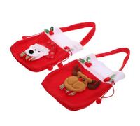 SOESFOUFU 2pcs Christmas Gift Holder Wrapping Bags, Xmas Candy Pouches, Lint, Reusable, Lightweight, Decorative, for Christmas Party Favours, Kindergarten, Gift Bags