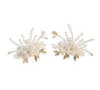 SOESFOUFU 2pcs Crystal Pearl Alloy Shoe Clip Buckles for Bridal Fashion