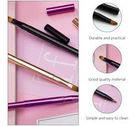 SOESFOUFU 2PCS Double-ended Retractable Makeup Brushes for Lips and Eyes Dual-use Cosmetic Brush with Thick and Thin Tips Handle and Soft Synthetic Fibers for Precise Application