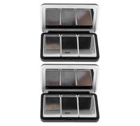 SOESFOUFU 2Pcs Empty Eyeshadow Palette: DIY 3 Grid Lipstick Blush Powder Pan with Mirror - Refillable Cosmetic Tray For Concealer Highlighter Solid Perfume Storage