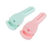 SOESFOUFU 2Pcs Eyelash Curlers with Long Handle and Lash Brush Portable Makeup Eyelash Clamps for Curling and False Lash Application Lightweight Beauty Tool for Daily Use and Parties
