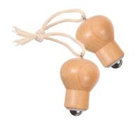 SOESFOUFU 2pcs Face Massage Rollers Mini Bulb-shaped Facial Skin Massager Wooden Eye Puffiness Roller for Women Home Body Relaxation and Slimming Therapy Tools