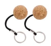 SOESFOUFU 2pcs Floating Cork Keyring with Wooden Ball, Floatable and Easy to Carry, Buoyant Water Sports Accessory for Boating and Water-skiing, Lightweight Sturdy Design