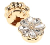 SOESFOUFU 2pcs Golden Alloy Crystal Floral Cufflinks for Women, Flower-shaped Tuxedo Shirt Studs, Elegant Jewelry Accessories to Enhance Elegance and Grace for Formal Occasions