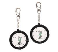 SOESFOUFU 2pcs Golf Counter with Hanging Chain, Double Sided Scoring Tool | Metal and Plastic Build, Silver Finish, Hands Free Transport on Backpacks, for Training and Course Use