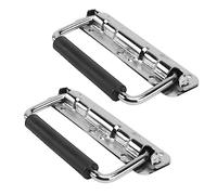 SOESFOUFU 2Pcs Instrument Case Handles Folding Spring Loaded Knobs Chrome Plated Storage Accessories with Installation for Tool and Flight Cases