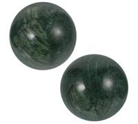 SOESFOUFU 2pcs Jade Handballs Palm Massage Balls Hand Exercise Massage Tool Polished Design Green Decorative Balls for Home Decoration and Adults Elder People