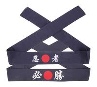 SOESFOUFU 2pcs Japanese Style Cotton Chef Headbands for Exercises and Face Washing, Absorb Sweat and Fix Hair, Breathable Blue Headbands Suitable for Karate and Home Use