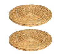 SOESFOUFU 2pcs Khaki Woven Heat Insulation Placemats Decorative and Protective Dried Material Table Mats for Home Dining