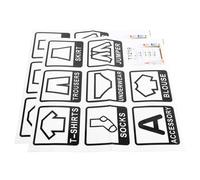 SOESFOUFU 2pcs Large PVC Clothes Identification Labels Stickers for Convenient Organisation and Classification, Self-Adhesive Non-Slip Clothing Labels Suitable for Wardrobe and Bedroom Use