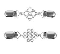 SOESFOUFU 2pcs Metal Sweater Clips for Women, Alloy Scarf Clips with Simple Classic Design, Easy to Use and Convenient to Carry, for Sweaters, Shawls and Cardigans