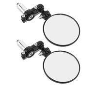 SOESFOUFU 2pcs Motorcycle Mirrors: Handlebars Round Bar End Rearview Mirrors Pair - Fits 22mm Handle - Adjustable Rearview Glass for Road Bike Scooter Moped