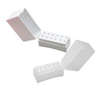 SOESFOUFU 2pcs Nail Drill Bits Storage Boxes with 12 round Holes Portable Plastic Organizers for Nail Polishing and Grinding Heads Or Personal Home Use
