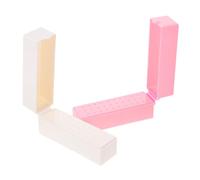 SOESFOUFU 2Pcs Nail Drill Holder Storage Box Dustproof Manicure Grinding Head Organizer for Salon and Home Use White and Pink Nail Polishing Bit Case Convenient and Stylish