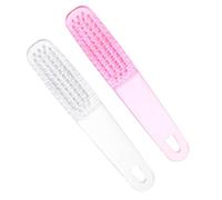 SOESFOUFU 2pcs Plastic Nail Brush Handle Grip Dust Cleaning Manicure Pedicure Nail Scrubber Cleaner for Fingernail