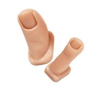 SOESFOUFU 2pcs Pure Silicone Fake Toes Nail Practice Fingers with Lifelike Texture Realistic Shape Maintains Shape for Nail Art Carving Training
