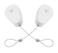 SOESFOUFU 2Pcs Retractable Security Tether Cable Lock with Steel Wire Anti-Lost Remote Control Holder 1 Meter Length White Locking Lanyard for TV and Showroom Devices