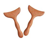 SOESFOUFU 2Pcs Sandalwood Gua Sha Massage Board Set for Face and Foot Handheld Wooden Scraping Massage Tool for Muscle Relaxation and Meridian Therapy
