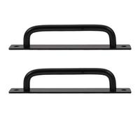 SOESFOUFU 2pcs Sliding Screen Door Pulls: Modern Cabinet Handles Closet Pulls 5.8 Inch Long Bathroom Cabinets Metal Handles with Backplate Heavy Duty Black