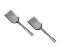 SOESFOUFU 2pcs Strong Portable Coal Scoop Long Handle Shovel for Stove Cleaning and Kitchen Use, Iron Material Grey Shovel for Efficient Ash Removal and Fire Maintenance