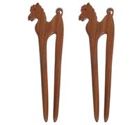 SOESFOUFU 2pcs Traditional Wooden Hairpin: Zodiac Horse Vintage Hair Pins Chopsticks Hanfu Pins Bun Holders Chignon Maker for Women Girls