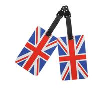 SOESFOUFU 2pcs UK Flag Luggage Tags with Id Label British Union Jack Travel Bag Tags for Suitcases Sturdy Journey for Men and Women