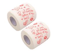 SOESFOUFU 2pcs Valentines Day Toilet Paper Rolls Soft Printed Tissue Paper with Convenient Roll Design for Romantic Bathroom Decor and Festive Celebrations