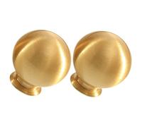SOESFOUFU 2pcs Vintage Brass Cabinet Handles Ball Shape Pulls with Wide Base for Dressers Cabinets and Doors Easy Grip Door Pulls for Home Furniture and Storage