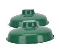SOESFOUFU 2Pcs Vintage Green Enamel Outdoor Lamp Shade Protective Light Cover Metal Bulb Guard for Garden Workshop Industrial Wall Lights Lamp Shield