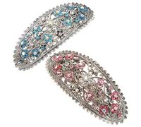 SOESFOUFU 2pcs Vintage Hair Clips Crystal Decoration, Metal Material, Easy to Use and Secure Spring Mechanism, Stylish Retro Hair Accessories Suitable for Women