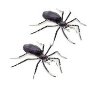 SOESFOUFU 2pcs Vintage Rhinestone Spider Brooch Bling Halloween Lapel Pins for Women Men Intricate Clothing Badge Decoration Versatile Elegant Accessories for Formal Casual