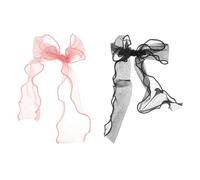 SOESFOUFU 2pcs Women Duckbill Hair Clips with Adorable Gauze Bowknot French Style Hair Accessories for Non-slip Headdress Suitable for Various Occasions Random Color