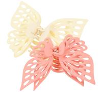SOESFOUFU 2pcs Womens Hair Barrettes Butterfly Hair Clips Beige Pink Ps Abs PC Comfortable and Lovely Style for Exercising