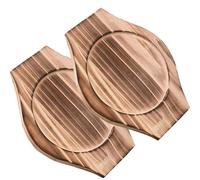 SOESFOUFU 2pcs Wooden Casserole Mats with Handles, Multi-function Sturdy Pot Holders for Dining Table, Convenient to Move and Prevent Scalding, Kitchen Mats for Daily Use