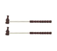 SOESFOUFU 2pcs Wooden Massage Hammer Set for Back and Shoulders with Integrated Spring, Multipurpose Deep Tissue Relief Tool, Long Handle for Travel and Office Use