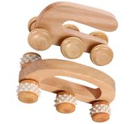 SOESFOUFU 2pcs Wooden Massage Roller Tool for Foot and Neck with Lightweight Ergonomic Design and Comfortable Grip, for Home Use to Tension and Promote Relaxation