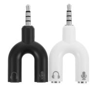 SOESFOUFU 3.5mm Dual Headphone Splitter Adapter 2pcs with Plastic Metal Material for Mobile Phones Supporting Audio Output Splitting and Tangle Reduction